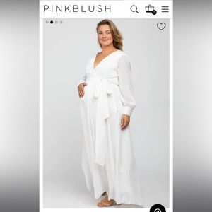 Maternity white chiffon dress